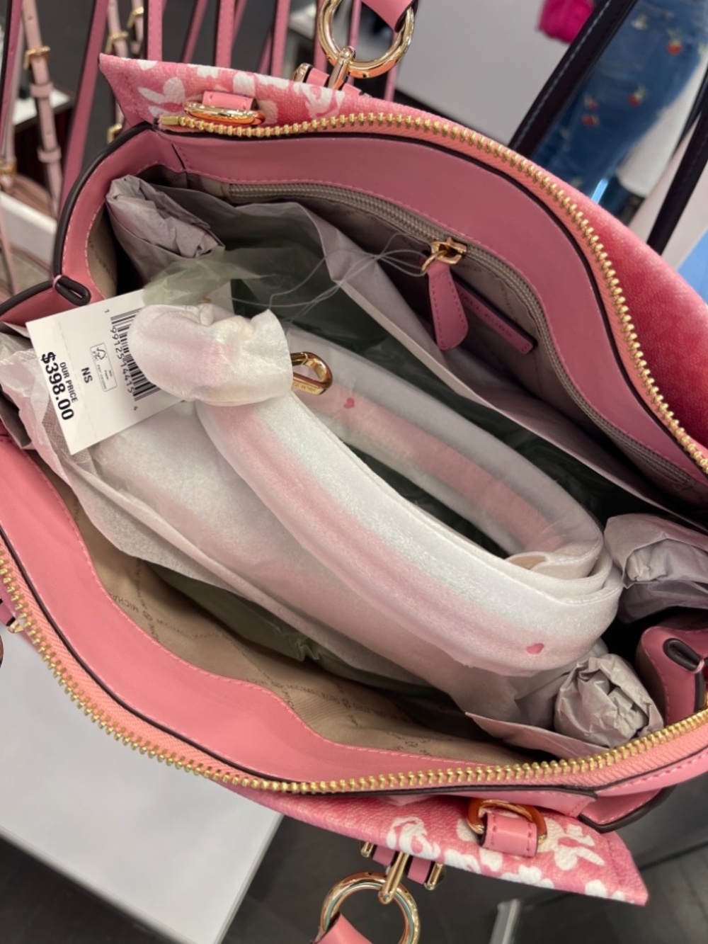 MICHAEL KORS Marilyn Medium Printed Signature Logo Satchel Crossbody Carnation - Picture 7 of 16